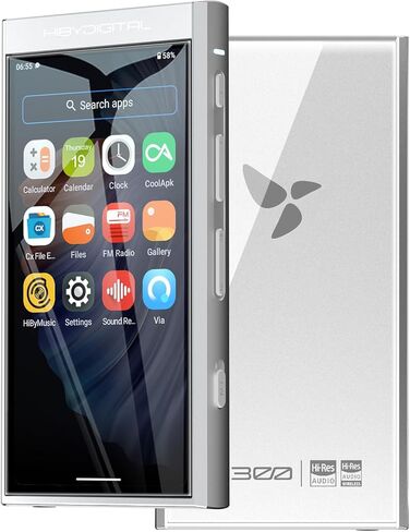 HiBy Digital M300 Music Player with Speaker Android 13 OS SD665 Soc Bluetooth WiFi and FM 1280x640 Resolution IPS Display Supports PCM768k DSD256 32G+2TB Expandable Memory Silver in Saudi Arabia