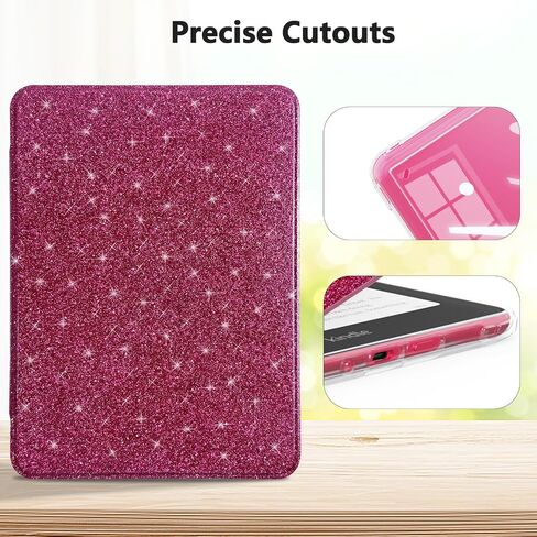 e net-case case for Kindle Paperwhite 12th Gen 2024 تم إصداره (7 ") و kindle Colorsoft Signature Edition ، غطاء جلدي متين قذيفة شريحة مع إيقاظ النوم التلقائي ، التوت. in Saudi Arabia