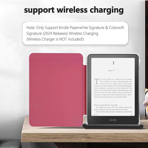 e net-case case for Kindle Paperwhite 12th Gen 2024 تم إصداره (7 ") و kindle Colorsoft Signature Edition ، غطاء جلدي متين قذيفة شريحة مع إيقاظ النوم التلقائي ، التوت. in Saudi Arabia