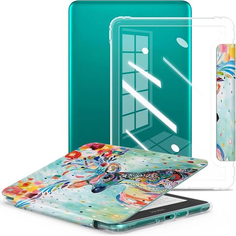 e net-case case for Kindle Paperwhite 12th Gen 2024 تم إصداره (7 ") و kindle Colorsoft Signature Edition ، غطاء جلدي متين قذيفة شريحة مع إيقاظ النوم التلقائي ، التوت. in Saudi Arabia