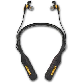 DEWALT 2-in-1 Neckband Bluetooth Headphones w/Built-in Speakers, Jobsite Wearable Speaker & Around Neck Headphones, Wireless Bluetooth Headset, 60+ Hrs, Hands-Free Music & Calls (Black)