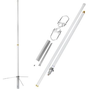 HYS 200W GMRS 460-470 MHz UHF 7.2 dBi UHF Base Antenna, Fiberglass Pretuned Land Mobile Omni Antenna for GMRS Midland Anytone Motorola Repeater GR500 GR300 GR1225 Mobile Radio, White Fiberglass