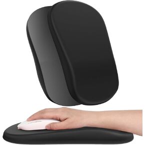 AKIT Ergonomic Mouse Pad with Wrist Rest, Memory Foam Gel Mouse Pad Wrist Support with Non-Slip PU Base, Pain Relief Black Mousepad for Wireless Mouse, Computer, Laptop, Office, Gaming