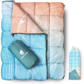 GEERTOP Lightweight Camping Blanket for Cold Weather – Warm Puffy Versatile Outdoor Sleeping Bag Blanket with Zipper for Backpacking, Hiking, Stadium, Travel
