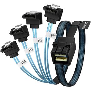 Internal Mini SAS to SATA Cable, SFF-8643 to SATA Forward Breakout Compatible with Raid Controller Hard Drive (3.3ft) in Kuwait