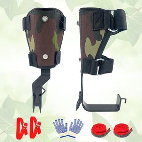 Tree Climbing Spikes,Tree Climbing Gear with Canvas Adhesive Style,2 Gears and Widening Pedal,Tree Spikes for Climbing,Tree Climbing Kit for Climbing Trees, Picking Fruit, Tree Trimming,Hunting(Red)
