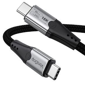 Thunderbolt 5 Cable 3.3Ft, USB C 80Gbps High Speed Data Transfer, 16K 8K Display/240W Charging Cord for MacBook 16/14 Pro, Mac M4 Pro, SD5000T5 Dock, NASync DXP8800, Z890 ATX MB &Thunderbolt 4/3