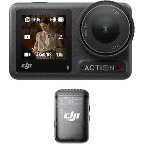 DJI Osmo Action 4 Essential Combo, 4K/120fps Waterproof Action Camera with a 1/1.3-Inch Sensor, Stunning Low-Light Imaging,10-bit & D-Log M Color Performance, Long-Lasting 160 Mins, Outdoor Camera