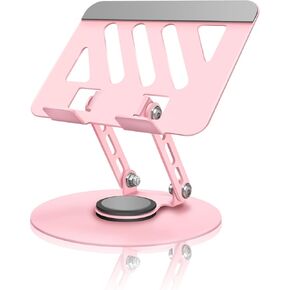 360° Rotating Adjustable Laptop Stand,Laptop Riser Portable Standing Desk for Collaborative Work, Fully Foldable with Dual Rotary Shaft, Fits MacBook/All Laptops up to 10-17.3" -Black