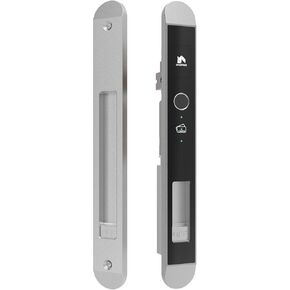 Narrow Smart Door Lock, Keyless Entry Lock, 4in1 Multipul Unlock Method, Fingerprint, Card, Mechanical Key, App Remote Control, Use Tuya APP, Rechargeable, Black