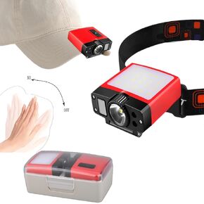 Hat Clip Light, 180° Adjustable Rechargeable Motion Sensor Headlamp for Outdoor Camping, Warehouse Headlamps, Outdoor Fishing, Trash Removal Staff.