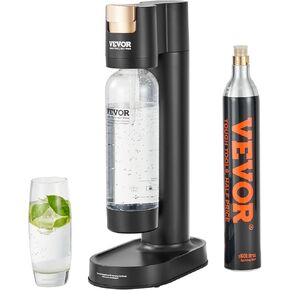 VEVOR Sparkling Water Maker, Soda Maker Machine for Home, Soda Maker with BPA-free 1L PET Bottle, 2 CO2 Cylinders(Not Contain CO2 GAS), Compatible with Mainstream Screw-in 60L CO2 Cylinder