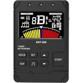 Rechargeable Guitar Tuner-With Guitar, Ukulele, Violin, Chromatic Tuning Modes，Built-in lithium battery (Type-C cable not included)