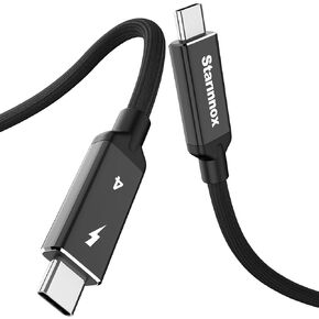 Thunderbolt 4 USB4 Cable, 40Gbps Data Transfer, 8K HD Display, 240W Fast Charging, Compatible with Thunderbolt 3/4 & USB-C Devices (1.6Ft)