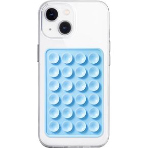 Silicone Suction Phone Case Mount, Non Slip Sticky Phone Grip for Cellphone, Silicon Adhesive Suction Cup Phone Mount, Strong Grip Holder for Selfies and Videos (Light Pink)