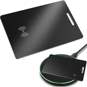 Wallet Tracker Card, Rechargeable Ultra Thin Wallet Finder Luggage Tracker, Works with Apple Find My (iOS Only), Item Finder for Luggage Tags, Backpack, Passports, Phone, IP68 Waterproof
