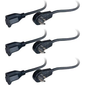 Ziotek ZT1212597 Black 360-Degree Rotating 18-Inch Power Strip Liberator, 3-Pack