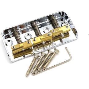 Wilkinson WTBS Vintage Short Tele Bridge 3 Compensated Brass Saddles for Fender American Vintage/Mexican Tele Telecaster Style Electric Guitar (Gold)