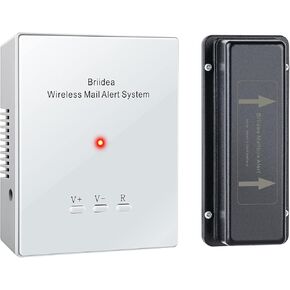 Mailbox Alarm, Briidea 500ft Wireless Mailbox Alert with LED Flash & Sound Alerts, Low Battery Reminder, Easy Installation, Secure Your Mail & Never Miss an Alert