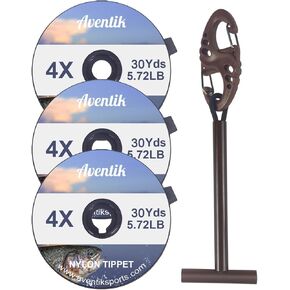 Aventik Fly Line Tippet Nylon Tippet Clear Fly Fishing Leader Tippet Line with Tippet Holder Trout 3X 4X 5X 6X
