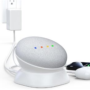 HomeMount Versatile Charging Stand - Convenient Charging Solution for Nest Mini and Phones White