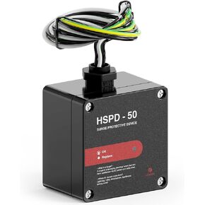 HSPD Square Whole Home Surge Protective Device, Whole House Surge Protector, AC Surge Protection, Type 1 SPD, 120/240VAC (HSPD-50)