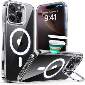 ESR for iPhone 16 Pro Max Case, Camera Control Button Compatible with MagSafe, Military-Grade Protective Case, Built-in Stash Stand Phone Case, Scratch-Resistant Back Cover, Classic Series, Clear