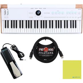 Arturia AstroLab Avant-garde 61-Key Stage Keyboard Bundle w/ 2-Pack Pig Hog PMID06 6ft MIDI Cable, Liquid Audio Sustain Pedal and Liquid Audio Polishing Cloth