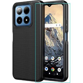 for Boost Summit 5G Case with Tempered Glass Screen Protector,Summit 5G Phone Case Dual Layer Heavy Duty Protection,Slim Lightweight Rugged Military Grade Shockproof Cover for Boost Summit 5G Blue