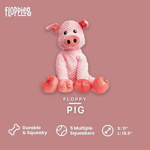 fabdog Floppies Plush Dog Toy - Cute & Durable Squeaky Dog Toys - Best Squeak Toy for Puppies and All Breeds | Ideal Pet Gift| Small Stegosaurus in Kuwait