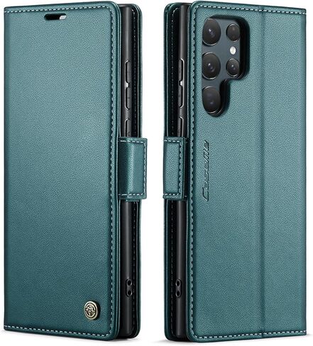 ل Samsung Galaxy S25 Ultra Case Wallet Leather [حامل البطاقة] [RFID LOCKING] [جلد عالي الجودة] [الشحن اللاسلكي] لحالة هاتف S25 Ultra (أسود) in Saudi Arabia
