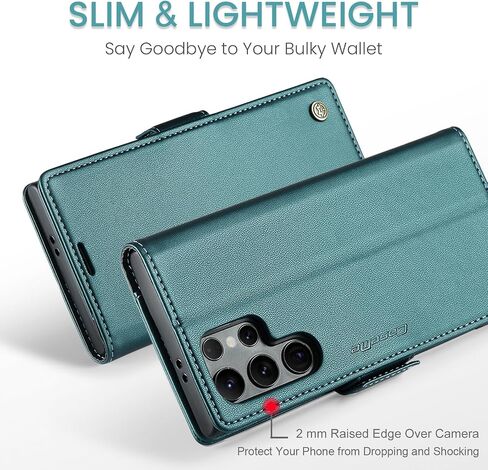 ل Samsung Galaxy S25 Ultra Case Wallet Leather [حامل البطاقة] [RFID LOCKING] [جلد عالي الجودة] [الشحن اللاسلكي] لحالة هاتف S25 Ultra (أسود) in Saudi Arabia