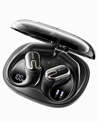 Open Ear Headphones Earbuds wireless - 5.4 Bluetooth Ear Buds with LED Digital Display IPX7 Waterproof, Wireless Headphones Touch Control Air Conduction Stereo Sound with 18.2mm Drivers 80H Playtime in Saudi Arabia