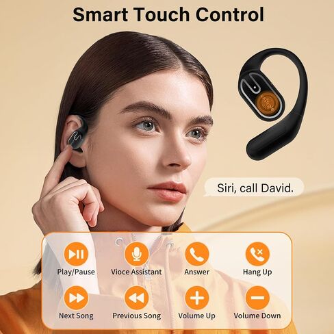 Open Ear Headphones Earbuds wireless - 5.4 Bluetooth Ear Buds with LED Digital Display IPX7 Waterproof, Wireless Headphones Touch Control Air Conduction Stereo Sound with 18.2mm Drivers 80H Playtime in Saudi Arabia