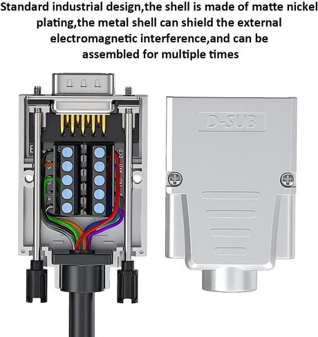 2PCS DB9 Female Breakout Connector,D-SUB 9-pin RS232 RS485 Serial Adapter to Terminal Connector Signal Module with Metal Case Bolts Nuts in Saudi Arabia