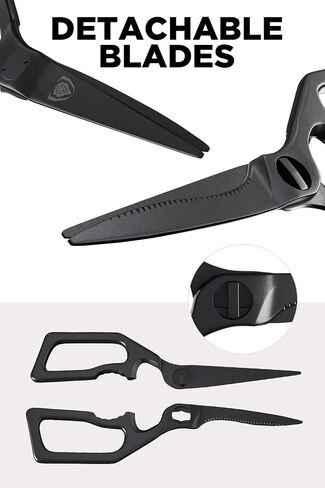 Dalstrong Professional Kitchen Scissors - 420J2 Japanese Stainless Steel - Ambidextrous Kitchen Shears - Detachable - Heavy Duty Sharp Blade - Vegetable, Meat, Pizza Scissors - Food Stain Resistant in Kuwait