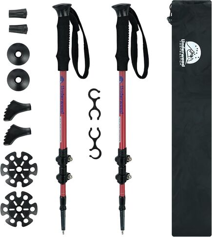 Trekking Poles Collapsible Hiking Poles - 2 Pack Adjustable Aluminum Hiking Sticks, Lightweight Walking Sticks for Women, Men, Seniors, Kids, Walking Poles for Backpacking by Underwood Aggregator in Saudi Arabia