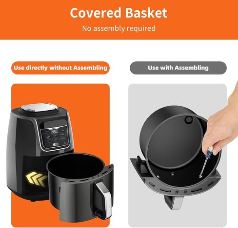 Air Fryer Replacement Basket and Tray for Ninja AF101, Air Fryer Accessories for Ninja AF101, Non-Stick 4 Qt Basket with Cover and Grill Pan, Dishwasher-Safe Replacement Parts in Saudi Arabia