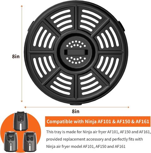 Air Fryer Replacement Basket and Tray for Ninja AF101, Air Fryer Accessories for Ninja AF101, Non-Stick 4 Qt Basket with Cover and Grill Pan, Dishwasher-Safe Replacement Parts in Saudi Arabia