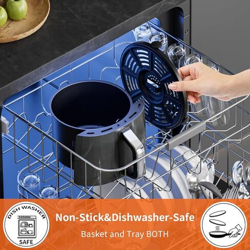 Air Fryer Replacement Basket and Tray for Ninja AF101, Air Fryer Accessories for Ninja AF101, Non-Stick 4 Qt Basket with Cover and Grill Pan, Dishwasher-Safe Replacement Parts in Saudi Arabia