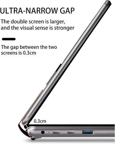2-in-1 13.5" 2.5K Dual Screen Touch Laptop Intel 12th Gen CPU Alder Lake-N N100 Windows 11 Home 16GB RAM 512GB SSD (Gray) in Saudi Arabia