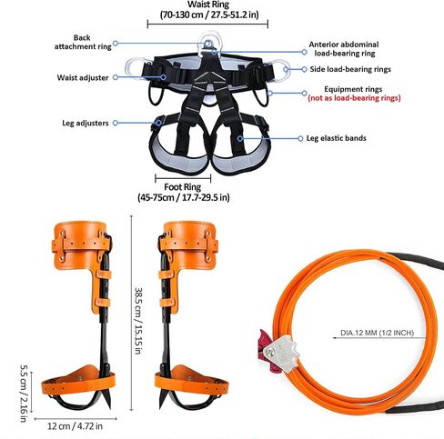 Tree Climbing Spikes,Tree Climbing Gear,Tree Climbing Kit Suitable for Climbing Trees, Picking Fruits,etc in Saudi Arabia