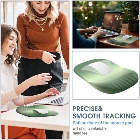 AKIT Ergonomic Mouse Pad with Wrist Rest, Memory Foam Gel Mouse Pad Wrist Support with Non-Slip PU Base, Pain Relief Black Mousepad for Wireless Mouse, Computer, Laptop, Office, Gaming in Saudi Arabia