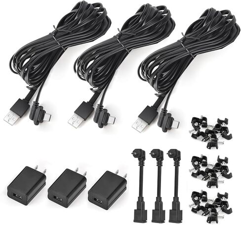 3pack 30ft Weatherproof Power Cable and Adapter for Blink Outdoor 4 (4th Gen), Blink Outdoor/Indoor (3rd Gen)& XT/XT2, Flat Power Cord with Micro USB Adapter, No More Battery Change, 24 Hours Charging in Saudi Arabia