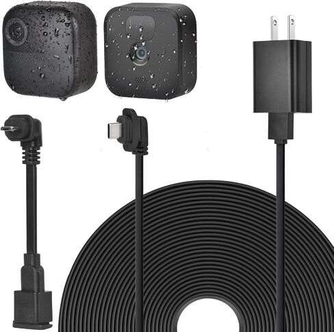 3pack 30ft Weatherproof Power Cable and Adapter for Blink Outdoor 4 (4th Gen), Blink Outdoor/Indoor (3rd Gen)& XT/XT2, Flat Power Cord with Micro USB Adapter, No More Battery Change, 24 Hours Charging in Saudi Arabia