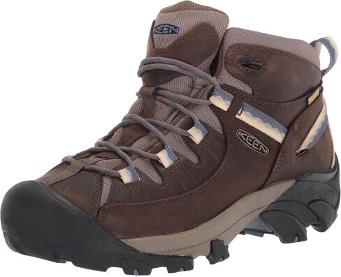 KEEN Women's Targhee 2 Mid Height Waterproof Hiking Boots, Brindle/Custard, 9 in Saudi Arabia