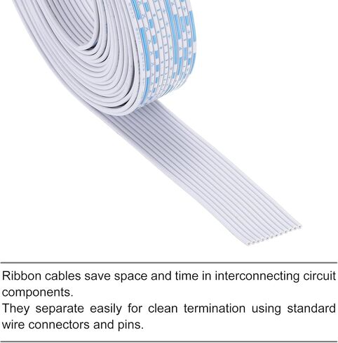 MECCANIXITY 24AWG IDC Wire Flat Ribbon Cable 3 m/9.8ft Length 1.3mm Pitch 8 Pin Blue and White for JTAG/ISP Connecting in Saudi Arabia
