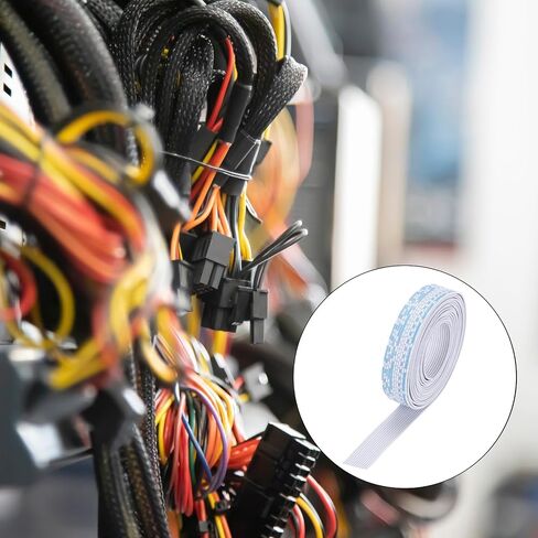 MECCANIXITY 24AWG IDC Wire Flat Ribbon Cable 3 m/9.8ft Length 1.3mm Pitch 8 Pin Blue and White for JTAG/ISP Connecting in Saudi Arabia