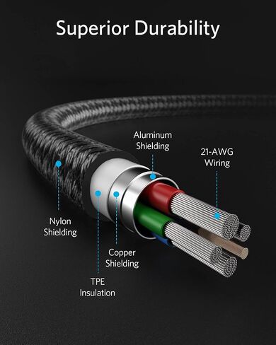 Anker New Nylon USB C to Lightning Cable, Apple MFi Certified for iPhone 14 Series, and More (6FT, Black) in Kuwait