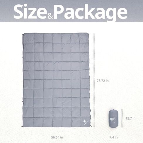 GEERTOP Lightweight Camping Blanket for Cold Weather – Warm Puffy Versatile Outdoor Sleeping Bag Blanket with Zipper for Backpacking, Hiking, Stadium, Travel in Saudi Arabia